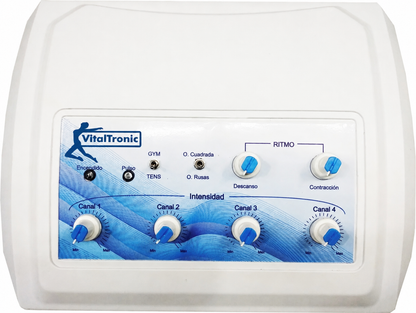 Electroestimulador VitalTronic Ondas Rusas Cuadradas Tens 8 Electrodos