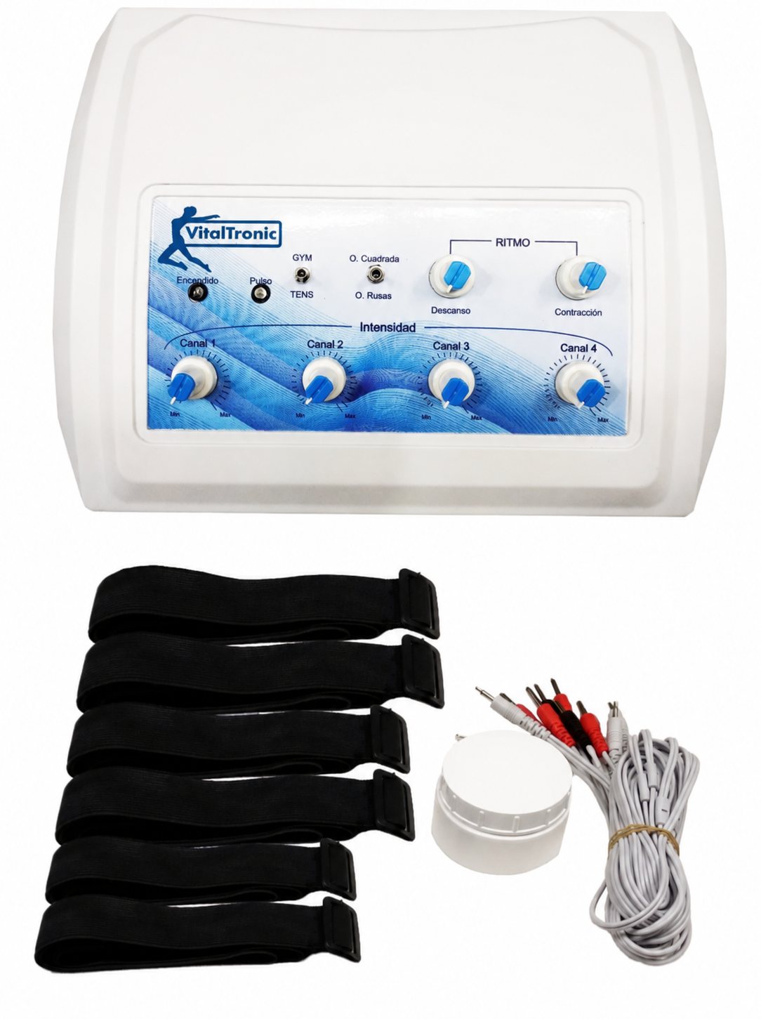 Electroestimulador VitalTronic Ondas Rusas Cuadradas Tens 8 Electrodos