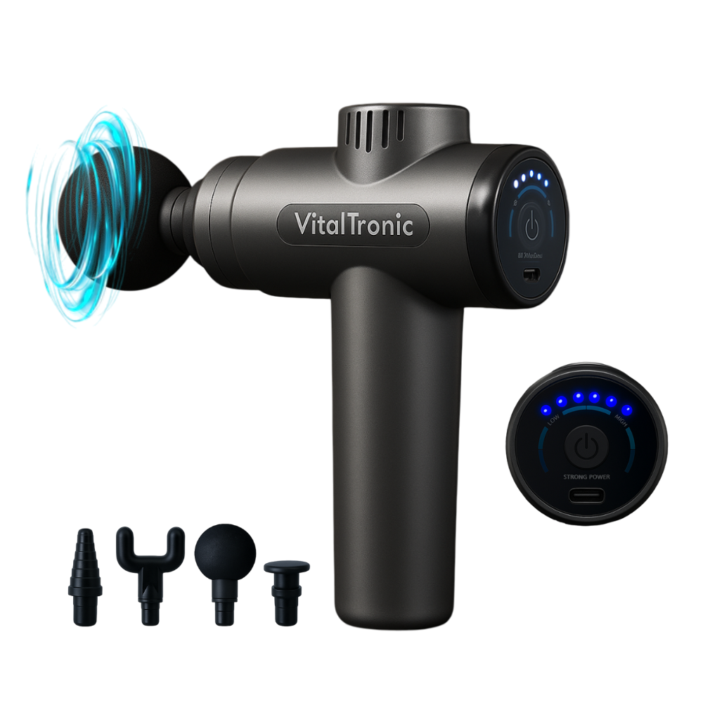 Pistola Masajeadora Inalambrica 6 Niveles VitalGun VT-VG4 VitalTronic