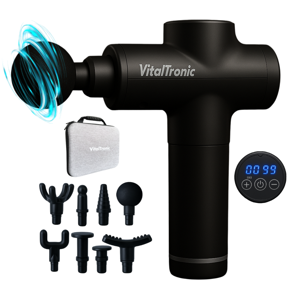 Pistola Masajeadora Inalambrica Pro 99 Niveles de Intensidad VT-VGP8 VitalTronic